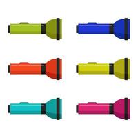 Set Of Flashlight On White Background vector