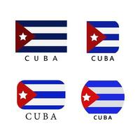 Cuba Flag Set On White Background vector