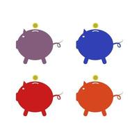 Set Of Piggy Bank On White Background vector