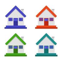Set Of House On White Background vector