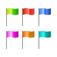 Set Of Flags On White Background vector