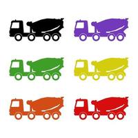 Set Of Concrete Mixer On White Background vector