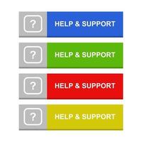 Help And Support Button Set On White Background vector