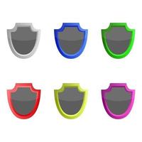 Set Of Shields On White Background vector