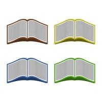 Book Set On White Background vector