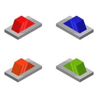 Set Of Isometric Alarm Siren vector