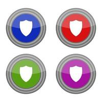 Set Of Shields On White Background vector