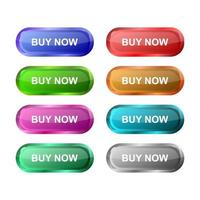 Set Of Buy Now Buttons On White Background vector