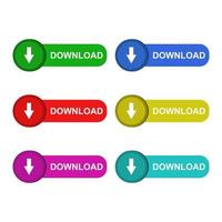 Set Of Download Buttons On White Background vector