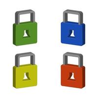 Padlock Set On White Background vector