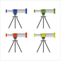 Telescope Set On White Background vector