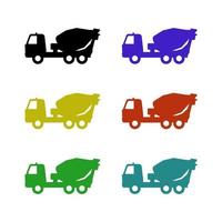 Set Of Concrete Mixer On White Background vector