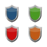 Set Of Shields On White Background vector