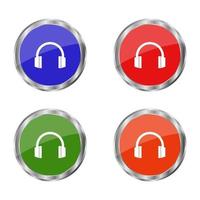 Set Of Headphones On White Background vector