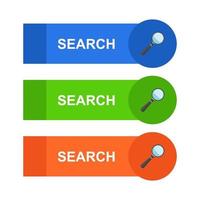 Search Button Set On White Background vector