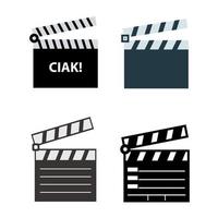 Set Of Clapperboard On White Background vector