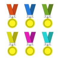 Conjunto de medallas sobre fondo blanco. vector