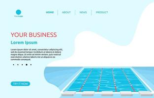 Landing Page with Swimming Pool with Lanes vector