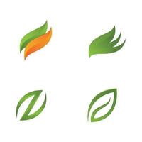 Logos of green Tree leaf ecology vector