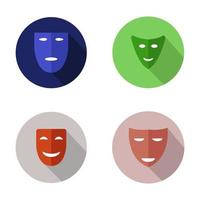 Theater Mask Set On White Background vector