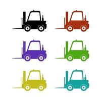 Forklift Set On White Background vector