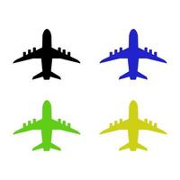 Set Of Airplane On White Background vector