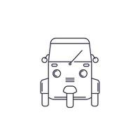 tuk tuk vector línea icon.eps