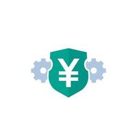 Yen vector icon with shield.eps