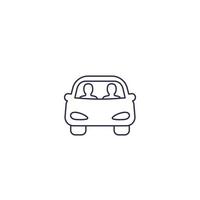 icono de carpool en blanco, line.eps vector