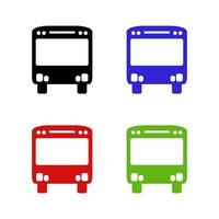 Bus Set On White Background vector