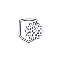 antibacterial protection vector line icon.eps