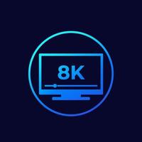 8K tv vector icon with gradient.eps