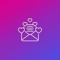 mail love letter line icon.eps vector