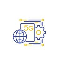 5G network line vector icon.eps