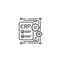 ERP, enterprise resource planning icon, line design.eps vector