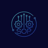 SOP, Standard Operating Procedure icon, linear.eps vector