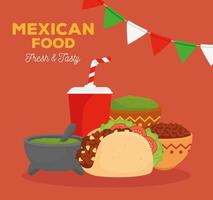 mexican food poster vector