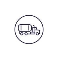 Fuel tanker truck icon, line vector.eps vector