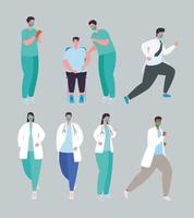 Health care workers set vector