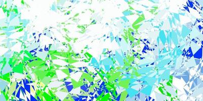 Light blue, green vector background with polygonal forms.