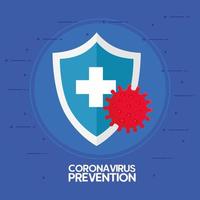 coronavirus prevention banner with shield protection