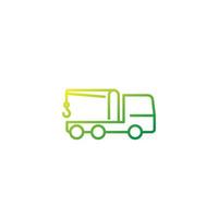 Icono de línea de camión de remolque de coche, vector.eps vector