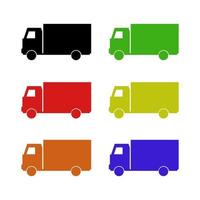 Set Of Trucks On White Background vector