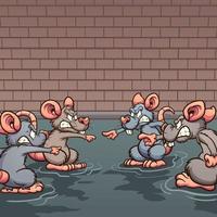 Sewer cartoon rats vector