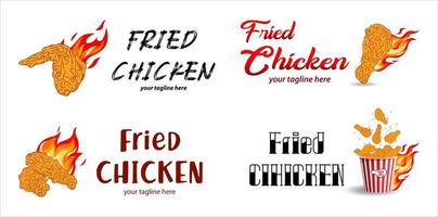 carne de pollo frito. elementos de diseño de menú de comida rápida. vector