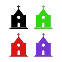 Church Set On White Background vector