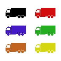 Set Of Trucks On White Background vector