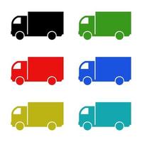 Set Of Trucks On White Background vector