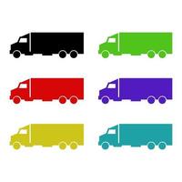 Set Of Trucks On White Background vector