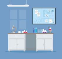 medical vaccine research with laboratory background vector